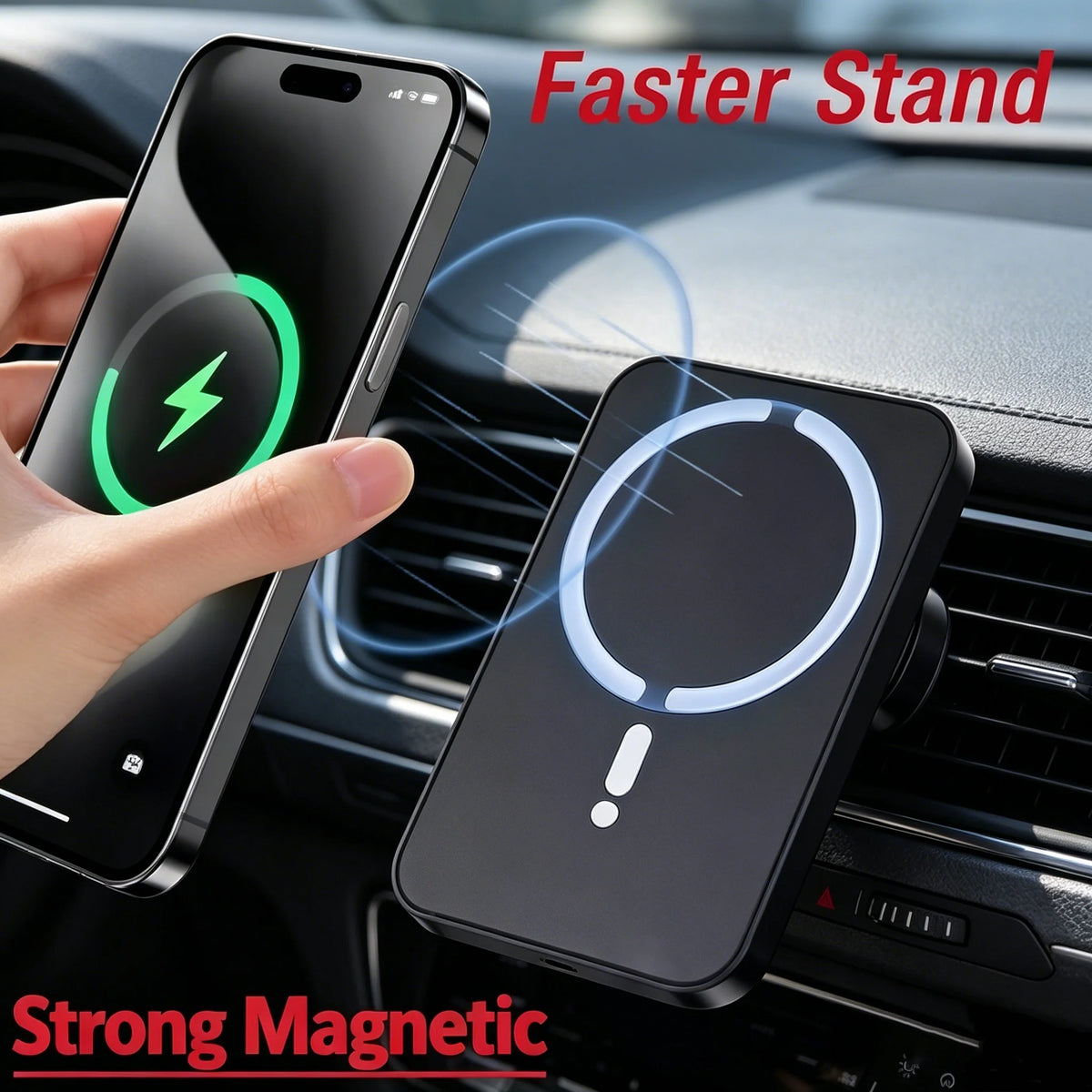MagSafe Car Wireless Charger – Air Vent Mount for iPhone