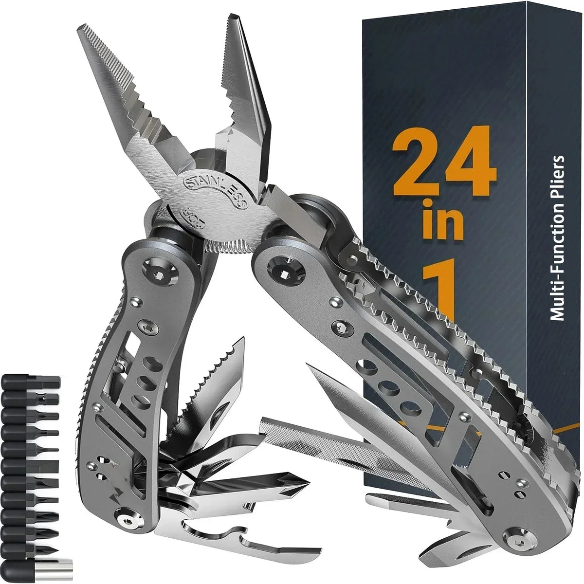 24-in-1 Professional Multitool Pliers – Survival & Hunting Gift for Men