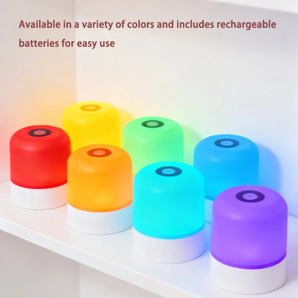 RGB Touchscreen Dimmable Night Light | Rechargeable Bedside Desk Lamp