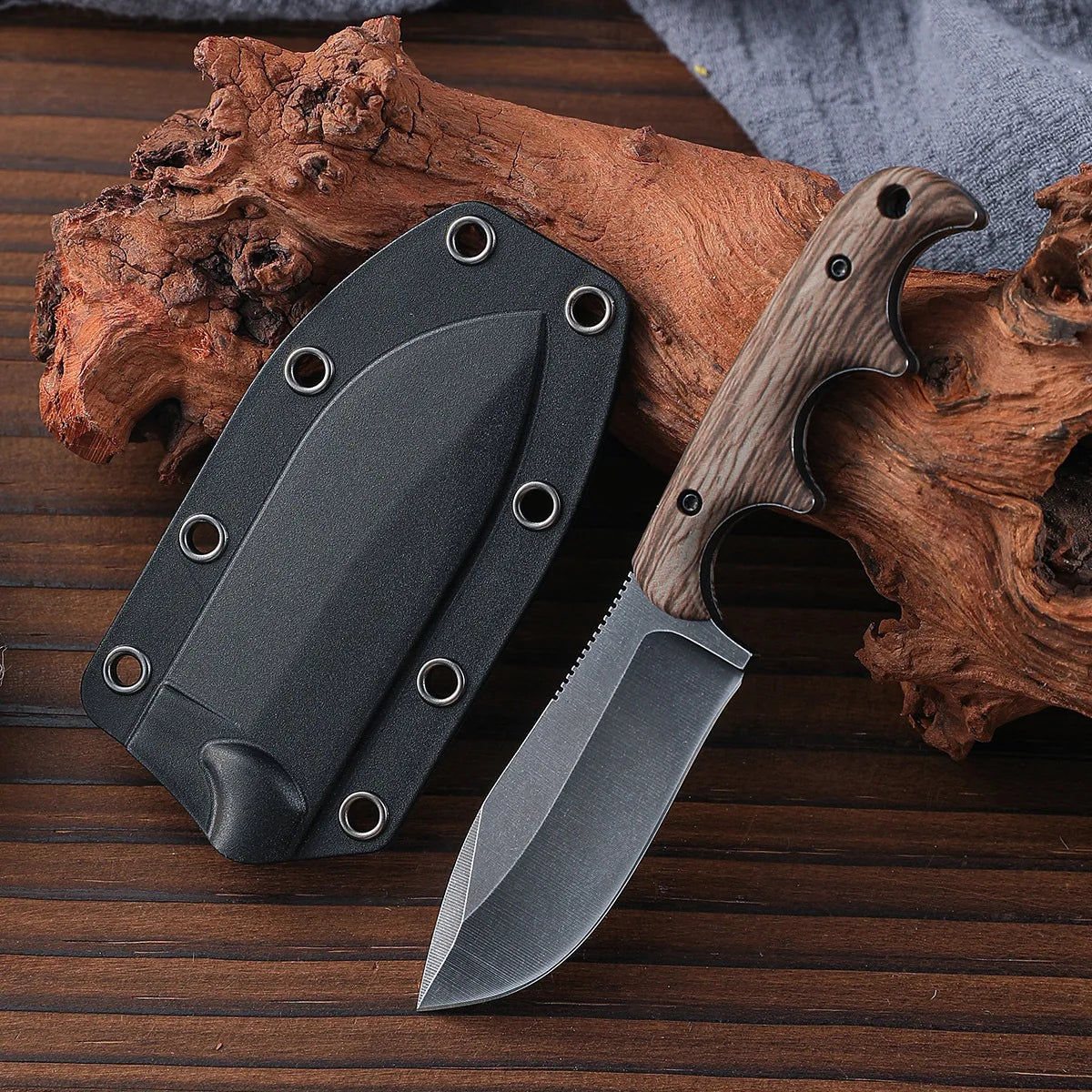 Outdoor Utility Knife – Straight Blade EDC for Camping, Fishing & Survival