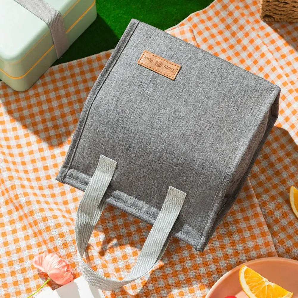 Lunch Bag Thermal Insulation Lunch Box Storage Handbag Solid Color Multifunctional Kid School Lunch Bags Picnic Food Pouch New