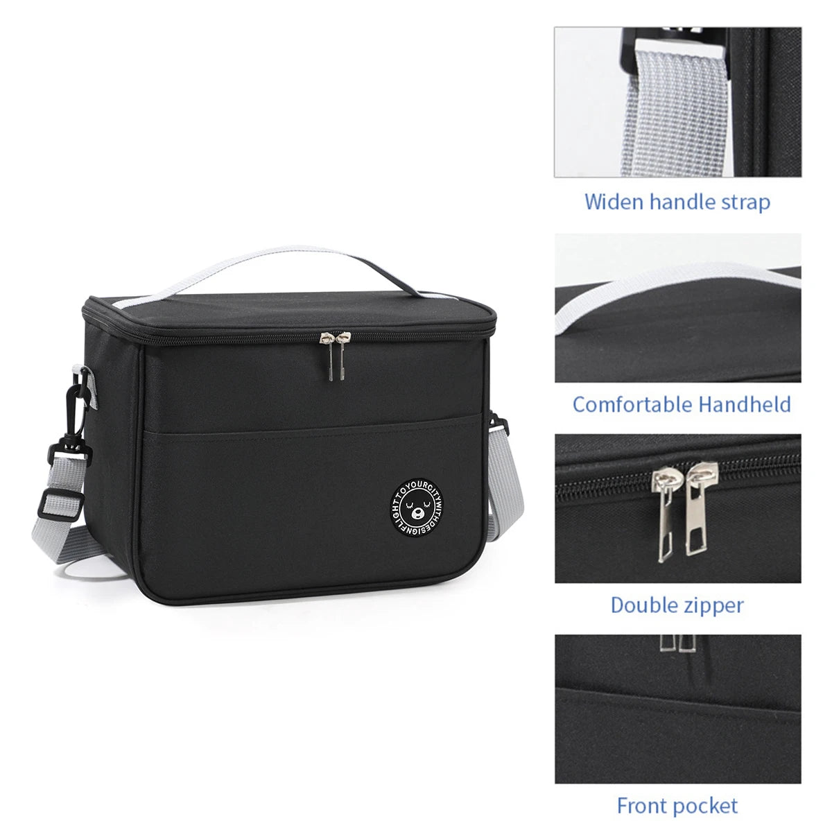 Large Insulated Lunch Bag with Shoulder Strap