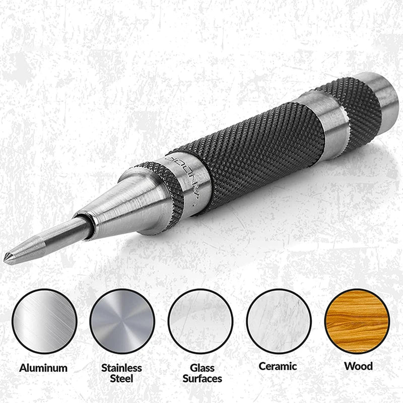 Automatic Spring-Loaded Center Punch for Wood and Metal