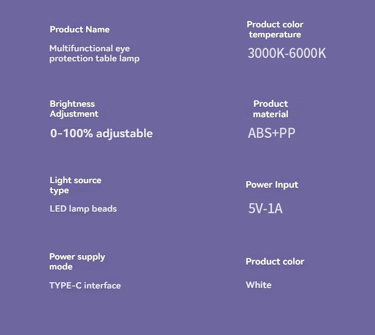 LED Desk Lamp with Night Light – USB Charging, 3 Color Temps, Dimmable