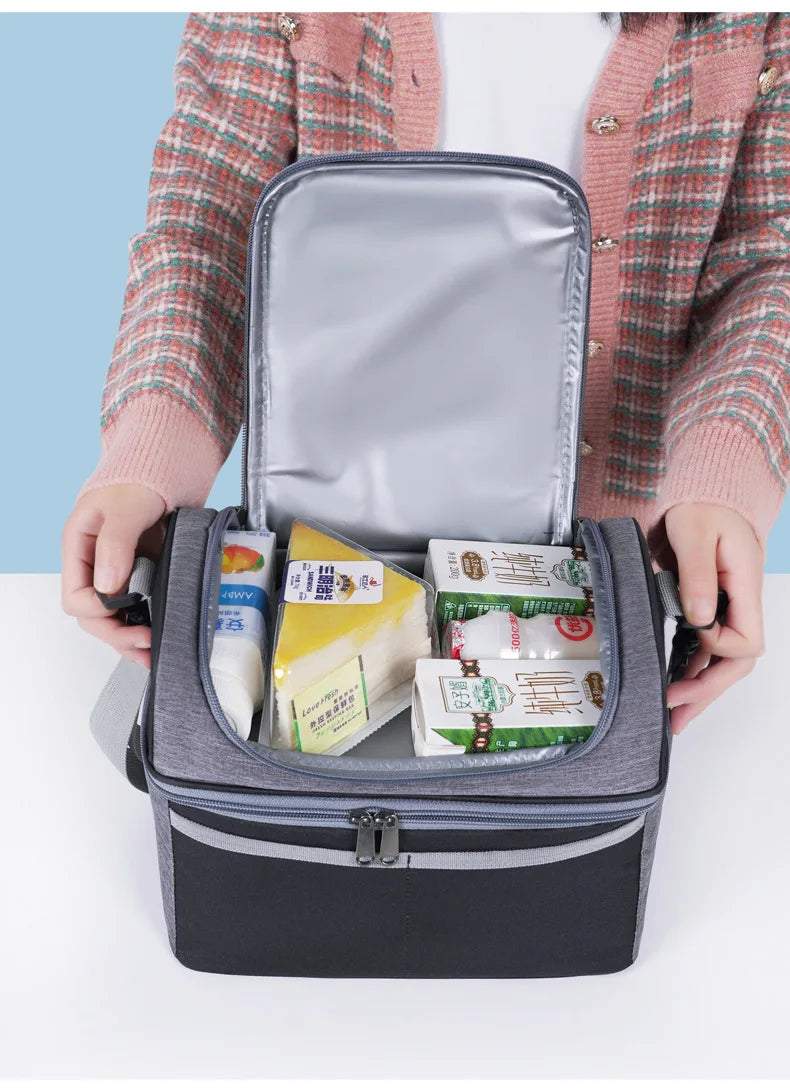 Lunch Box for Men Outdoor Heavy Duty Lunch Bags Work Leakproof Insulated Durable Thermal Cooler Bag Meal Camping Picnic