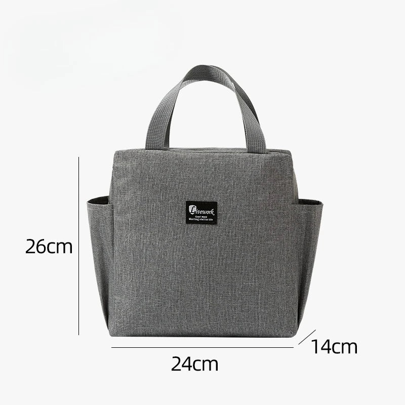 Double-Pocket Insulated Lunch Bag with Shoulder Carry