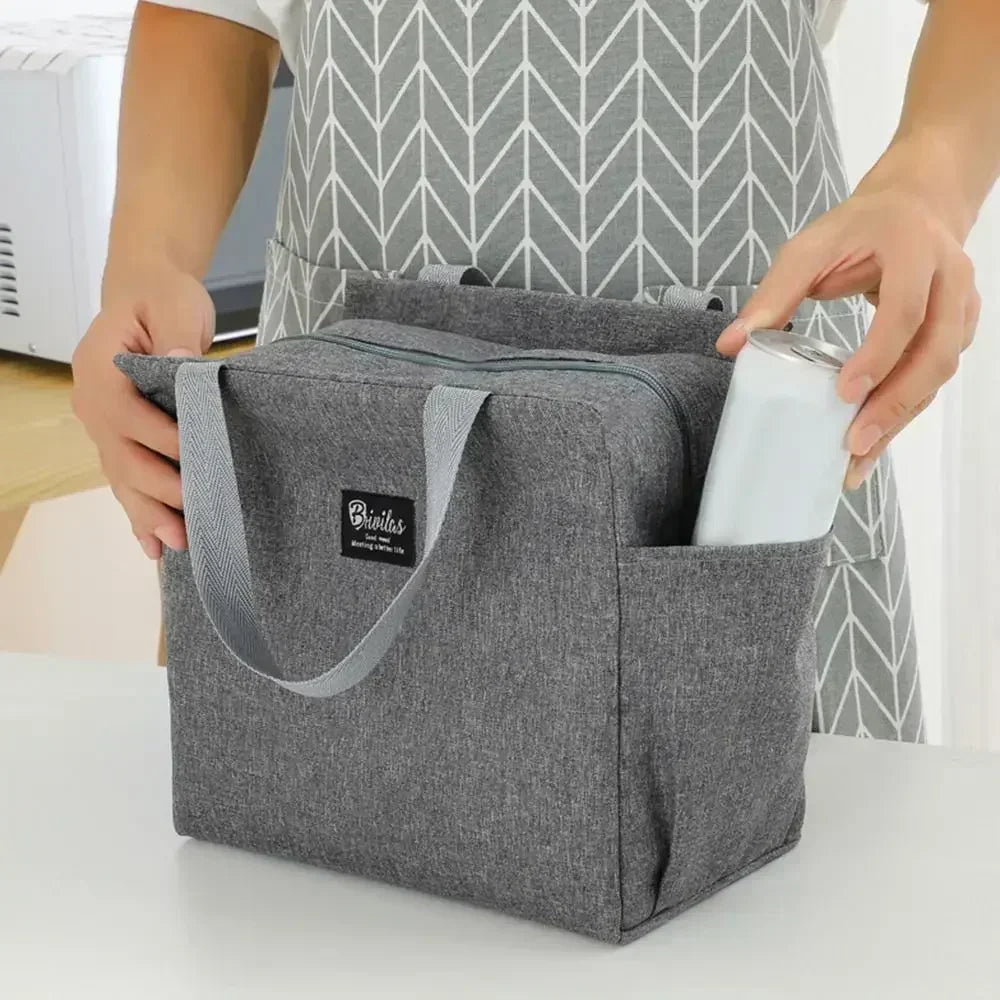 Double-Pocket Insulated Lunch Bag with Shoulder Carry