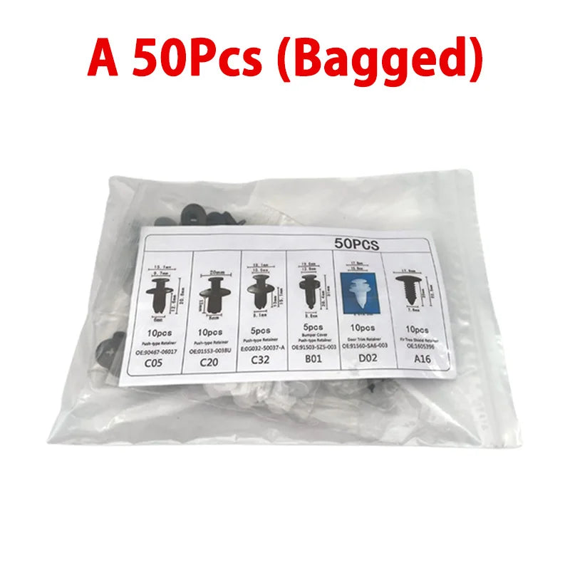 Mixed Automotive Push-Type Fastener Clip Kit