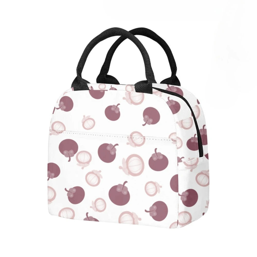 Fruits Juicy Sustainable Insulated Lunch Bag Side Pocket Waterproof Reusable Office Easy Clean Design for Work School Picnics