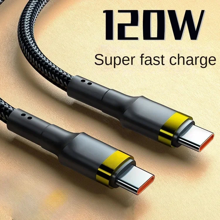 120W USB-C to USB-C Fast Charging Cable – Compatible with Samsung S24, S23 & More