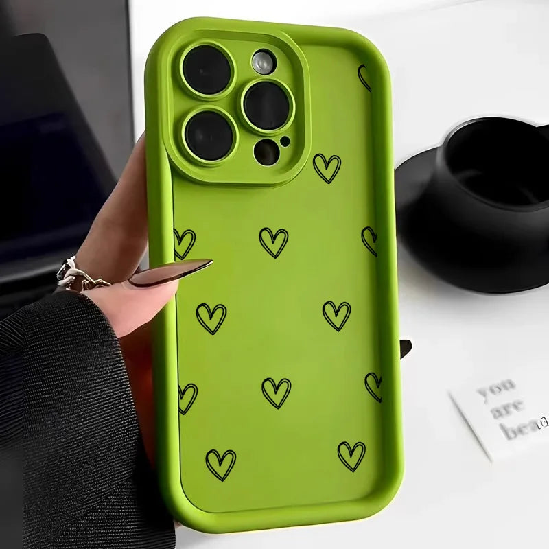 Love Heart Silicone iPhone Case – Fits iPhone 8 through iPhone 17 Pro Max
