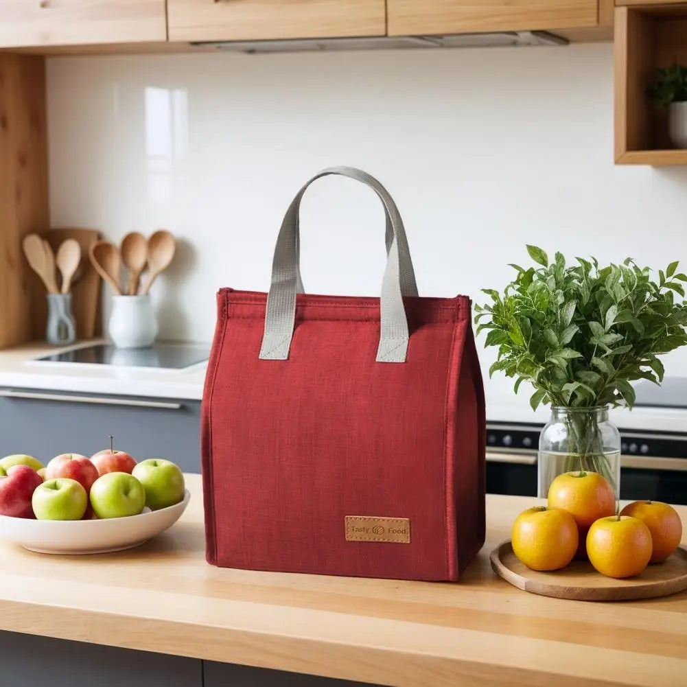 Lunch Bag Thermal Insulation Lunch Box Storage Handbag Solid Color Multifunctional Kid School Lunch Bags Picnic Food Pouch New