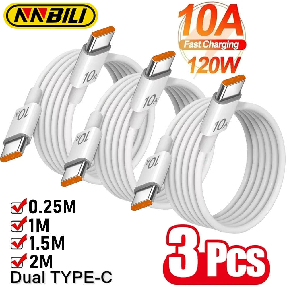 120W USB-C Fast Charging Cable – 3-Pack