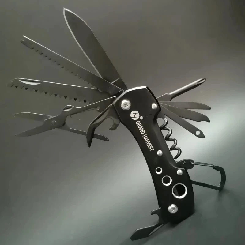 11-in-1 Swiss-Style Multitool Folding Knife – Pocket Survival & Hunting Tool