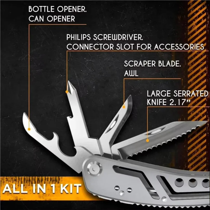 24-in-1 Professional Multitool Pliers – Survival & Hunting Gift for Men