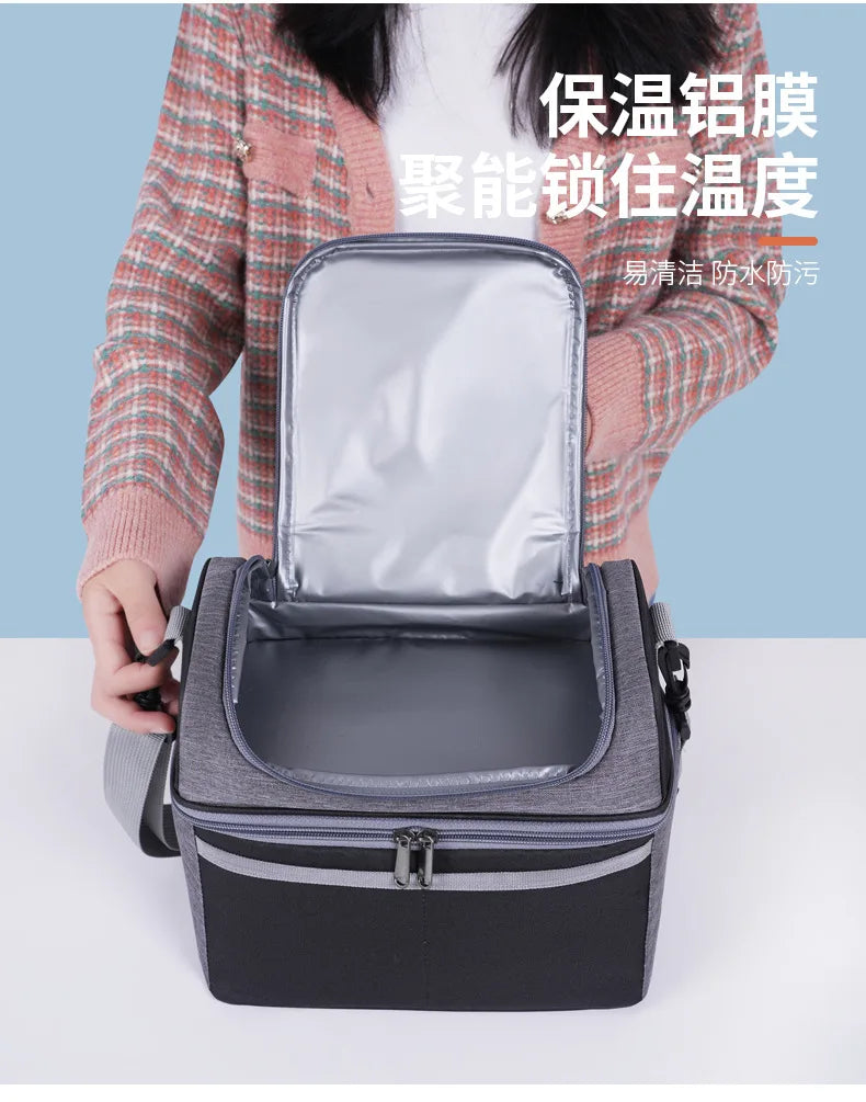 Lunch Box for Men Outdoor Heavy Duty Lunch Bags Work Leakproof Insulated Durable Thermal Cooler Bag Meal Camping Picnic