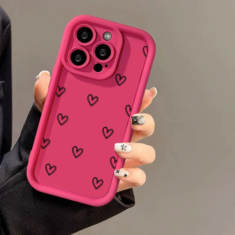 Love Heart Silicone iPhone Case – Fits iPhone 8 through iPhone 17 Pro Max