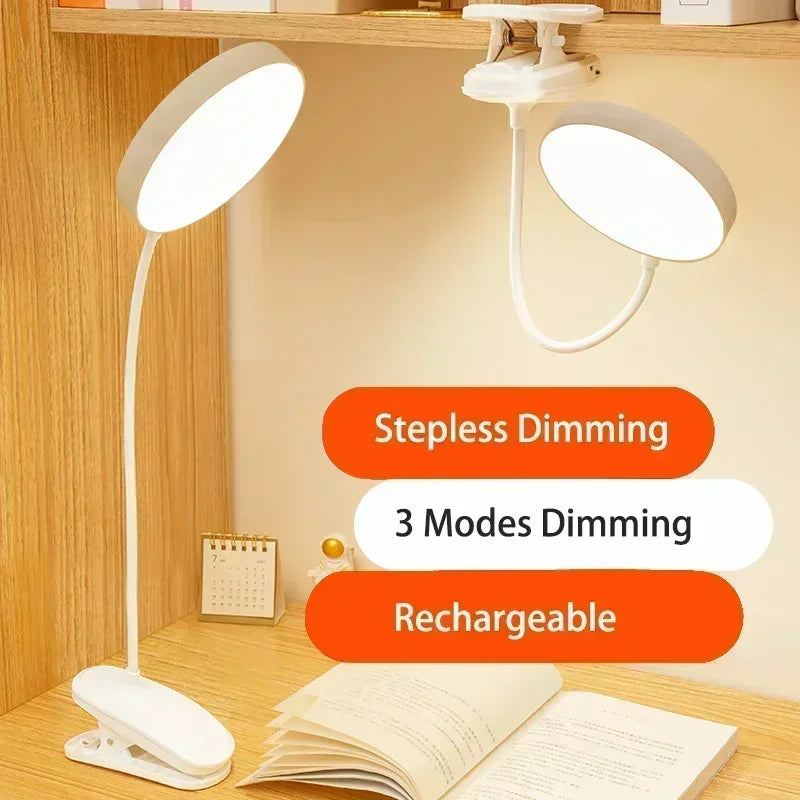 Clip-On LED Desk Lamp – Gooseneck, Memory Function, 3 Modes, Eye Protection
