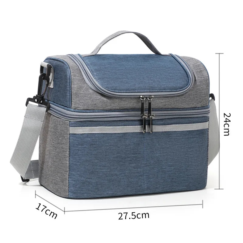 Lunch Box for Men Outdoor Heavy Duty Lunch Bags Work Leakproof Insulated Durable Thermal Cooler Bag Meal Camping Picnic