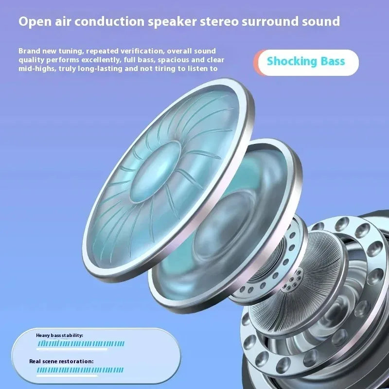 Open-Ear Bluetooth Headset – Wraparound Design with Mic