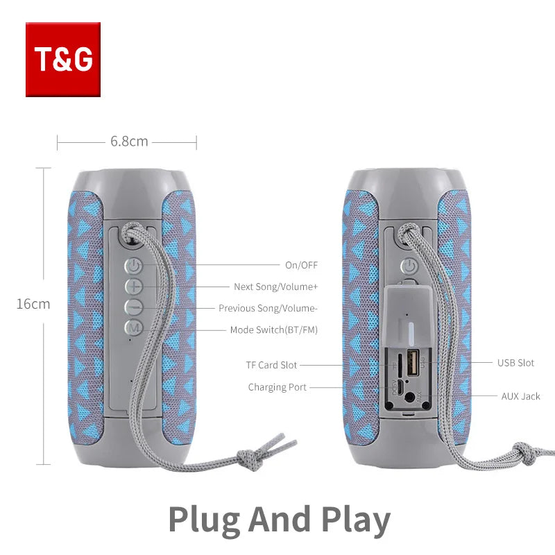 Waterproof Outdoor Bluetooth Speaker – TF Card & FM Radio Included