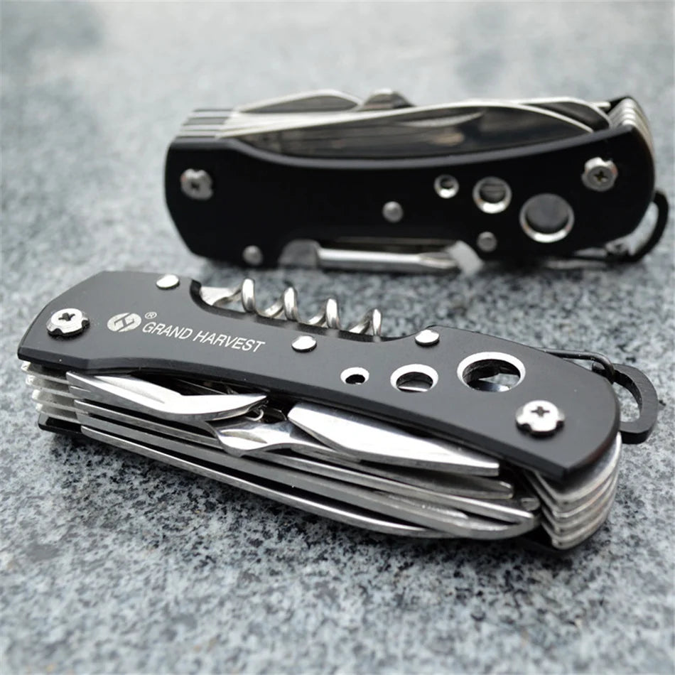 11-in-1 Swiss-Style Multitool Folding Knife – Pocket Survival & Hunting Tool