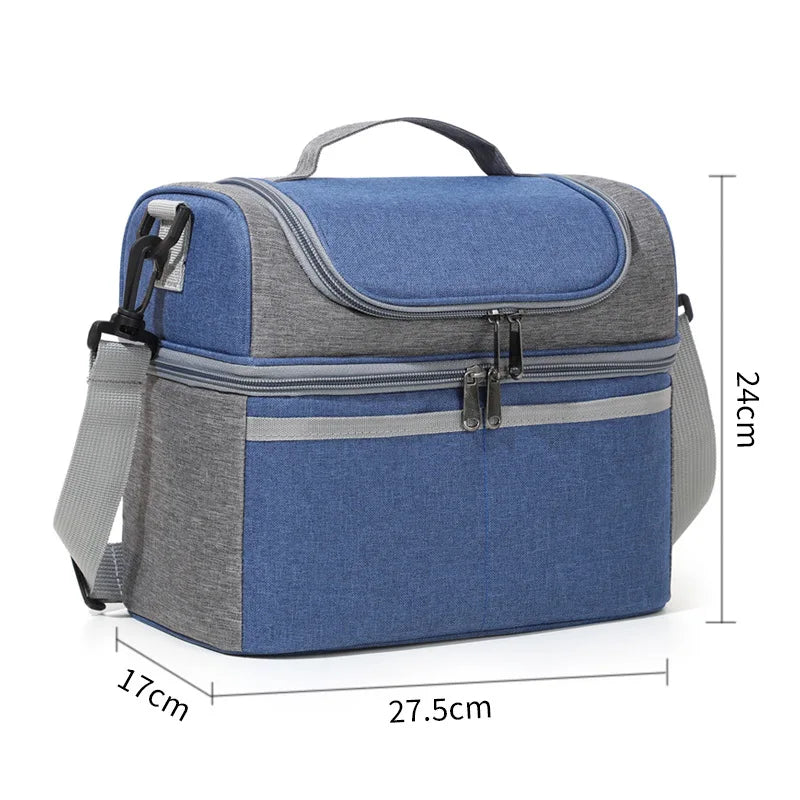 Lunch Box for Men Outdoor Heavy Duty Lunch Bags Work Leakproof Insulated Durable Thermal Cooler Bag Meal Camping Picnic
