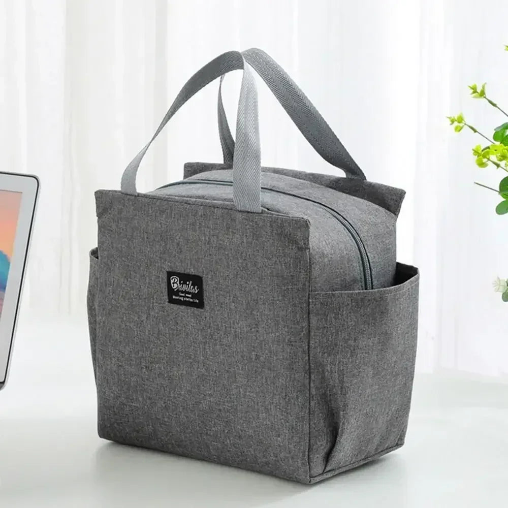 Double-Pocket Insulated Lunch Bag with Shoulder Carry