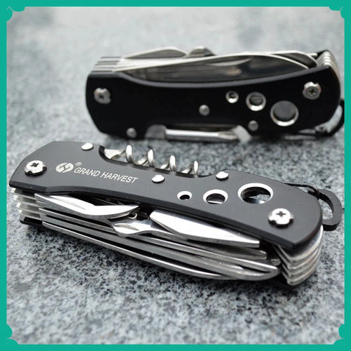 11-in-1 Swiss-Style Multitool Folding Knife – Pocket Survival & Hunting Tool