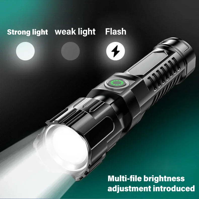 Tactical Zoom Flashlight | 2000LM USB Rechargeable Portable Emergency Light