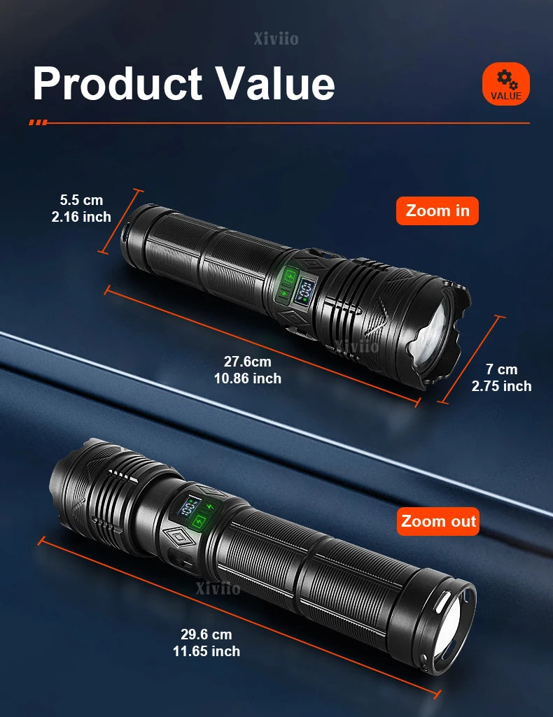 Ultra-Powerful Rechargeable Tactical Flashlight – Super Bright LED Outdoor Torch