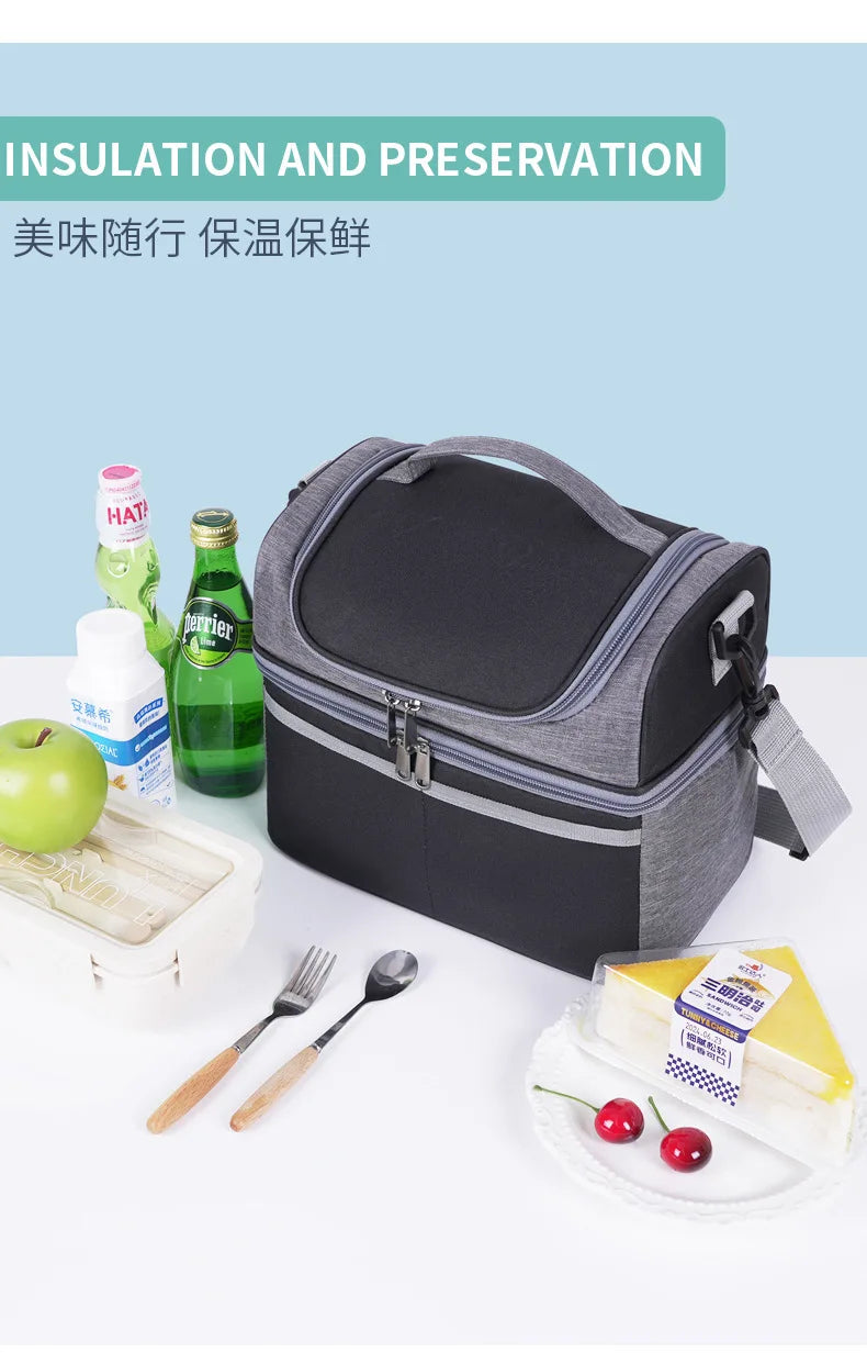 Lunch Box for Men Outdoor Heavy Duty Lunch Bags Work Leakproof Insulated Durable Thermal Cooler Bag Meal Camping Picnic